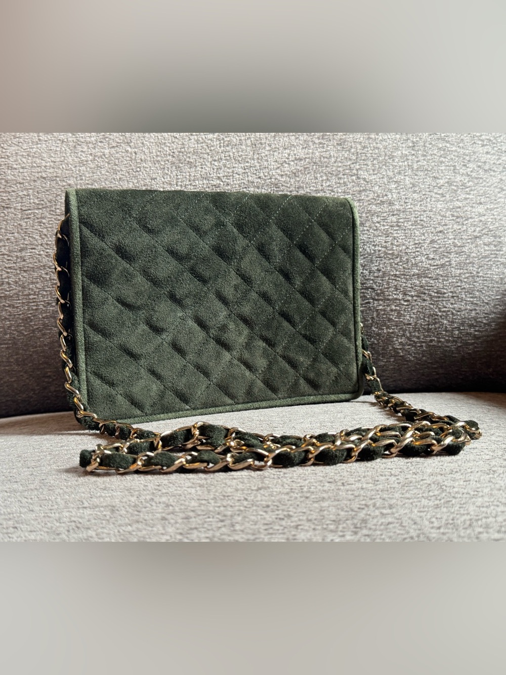 Vintage Collectif Forest Green Diamond-Quilted Evening Purse - Picture 1 of 8